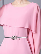 Pink Scoop Neck Mother Of The Bride Dress