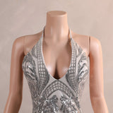 Silver Mermaid Sequins Prom Dress