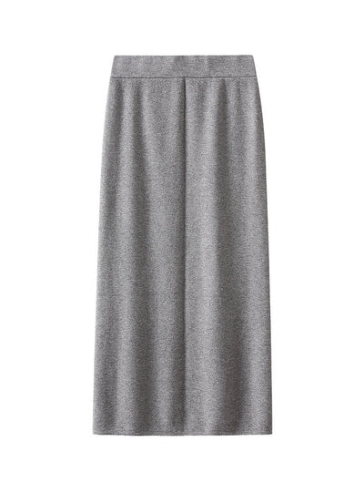 Slim-split Mid-length Knitted Skirt