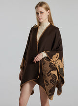 Retro Big Flower Double-sided Cashmere Cloak