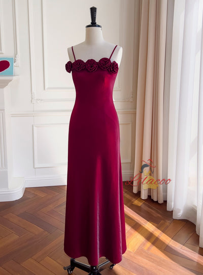 Strap Tube Top Three-dimensional Flower Sleeveless Dress