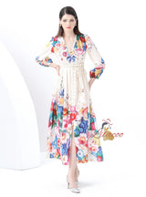 Palace Retro Lantern Sleeve Button Split Printed