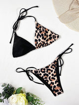 Leopard Print Sexy Halter Bikini