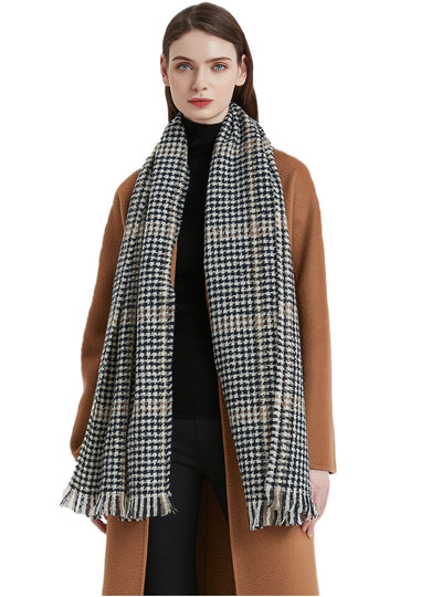 Retro Houndstooth Plaid Scarf