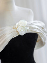 Black Velvet Off the Shoulder Pleats Prom Dress