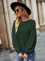 Loose Solid Color Round Neck Sweater