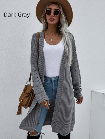 Long Cardigan Solid Color Fashion Sweater