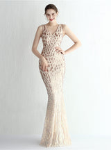 Mermaid V-neck Sequins Prom Dress