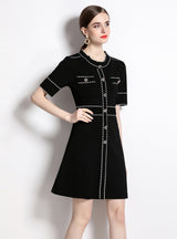 Round Neck Temperament Short Sleeve Dress