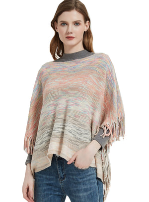 Bat Sleeve Gradient Knitted Shawl