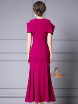 Fuchsia Crystal Mother Of The Bride Dress