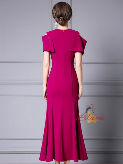 Fuchsia Crystal Mother Of The Bride Dress