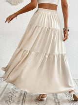 Fashion Elastic Waist Leisure Holiday Skirt