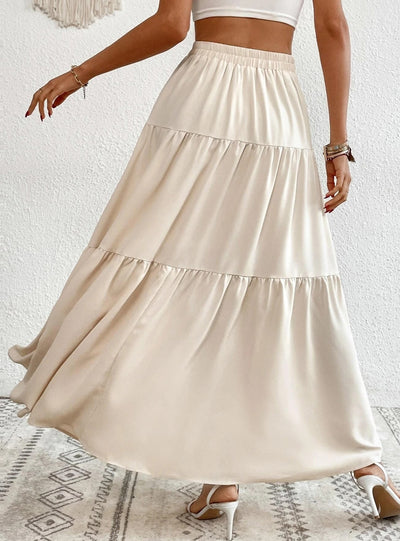 Fashion Elastic Waist Leisure Holiday Skirt