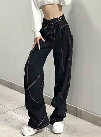 Straight Loose Wide-leg Pants Jeans