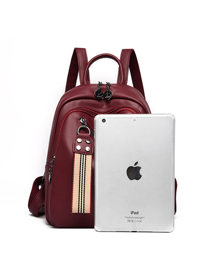 Soft Leather Leisure Travel Backpack