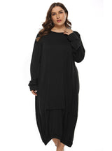 Round Neck Fashion Lantern Long Sleeve Dress