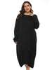 Round Neck Fashion Lantern Long Sleeve Dress