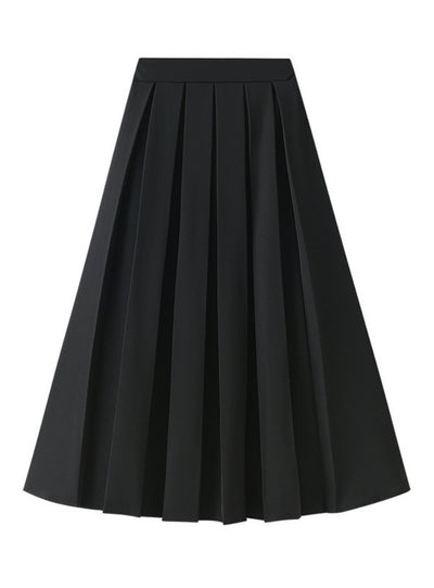 Retro Pleated Elastic High Waist Skirt
