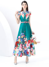 Retro Palace Printed Long Dress