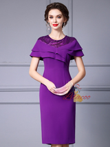 Purple Sequins Mother Of The Bride Dress