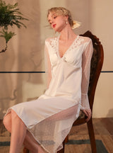 Sexy Ice Silk Mesh Polka Dot Pajamas