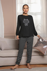 Polka-dot Long-sleeved Pajamas Suit