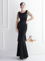 Mermaid Backless Beading Prom Dress