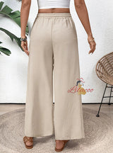 Casual Pocket Elastic Pants