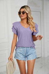 V-neck Loose Short Sleeve T-shirt
