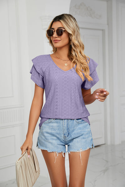 V-neck Loose Short Sleeve T-shirt