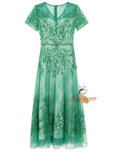 Purple Lace V-neck Mother Of The Bride Dress
