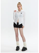 Lapel Long Sleeve Shirt T-shirt