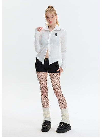 Lapel Long Sleeve Shirt T-shirt