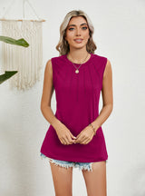 Solid Color Round Neck Sleeveless Vest T-shirt