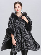 Loose Knit Cardigan Women's Cloak Shawl