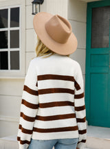 Round Neck Slim Pullover Loose Striped Sweater