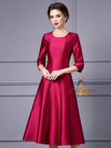 Fuchsia Satin Beading Mother Of The Bride Dress