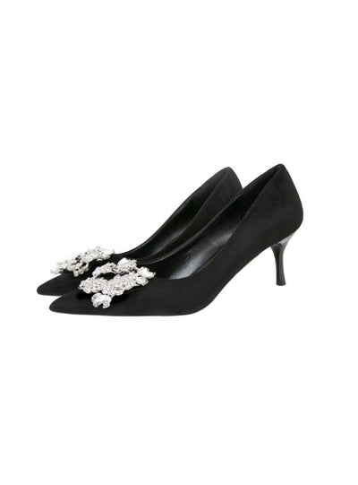 Thin-heeled Suede Shallow-mouth Pointed Shoes