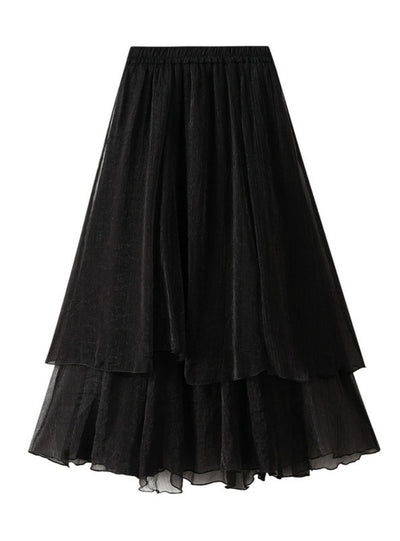 Women Gauze Big Swing Skirt