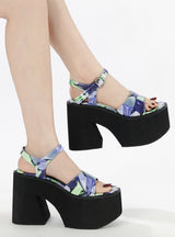 Bright Foam Bottom Thick-soled Thick-heeled Sandals