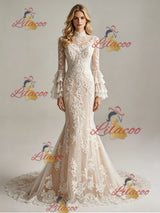 Long Sleeve Lace Mermaid Wedding Dress