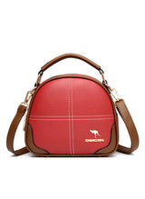 Soft Leather Portable Small Round Bag