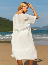 Bikini Swimsuit Solid Color Coat Casual Cover Up