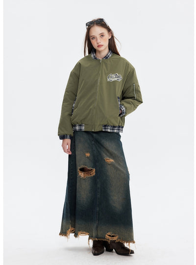 Baseball Collar Cotton-padded Jacket