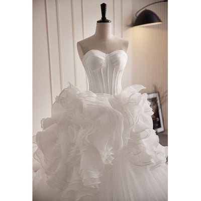 White Tulle Sweetheart Wedding Dress