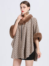 Jacquard Shawl Cloak Knitted Cardigan Woolen Coat