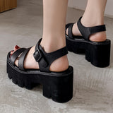 High-heeled Thick-heeled Buckle Sandals