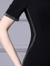 Red V-neck Beading Mother Of The Bride Dress