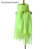 Thick Tassel Solid Color Thick Scarf